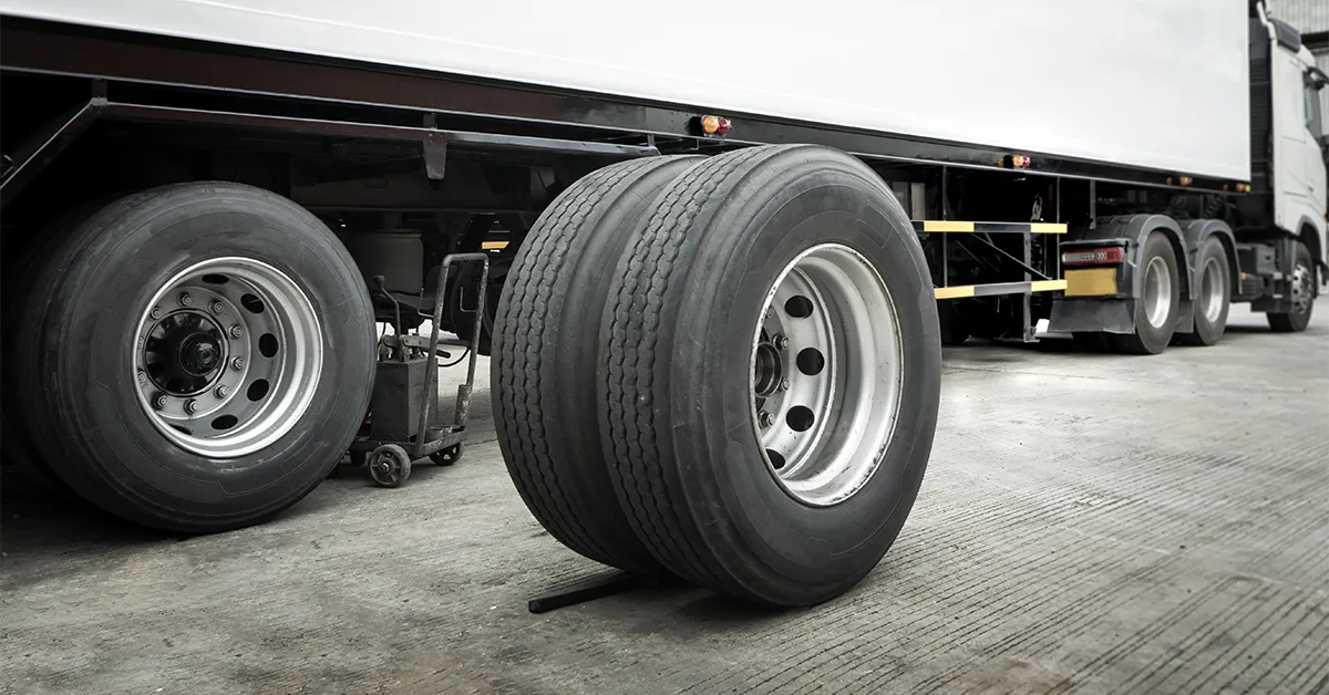 لاستیک کنار کامیون